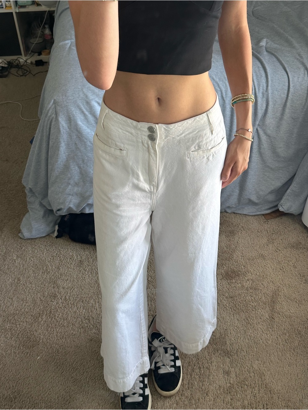 White Wide-Leg Pants